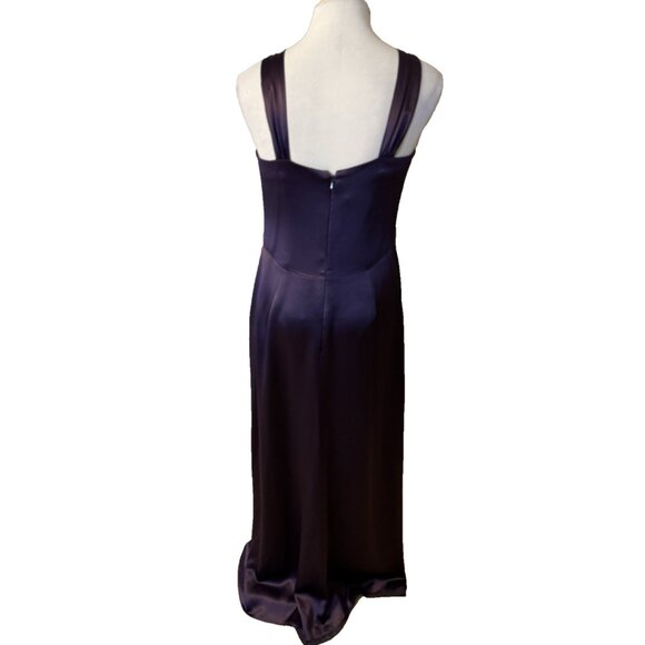 Vintage Y2K Vera Wang Long Formal Maxi Dress 10 Purple Silk Party Cruise Wedding - Picture 6 of 15